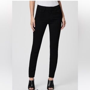Paige Verdugo ankle lengthblack denims. Size 28. Ripped knees. Edgy jeans.